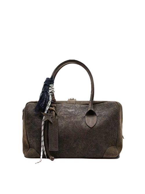 Vita Bag media in pelle scamosciata verde militare con motivo floreale Golden Goose | GWA00833.A000919.35674MILITARY GREEN